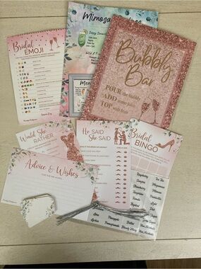 Rose Gold Bridal Shower Game Set